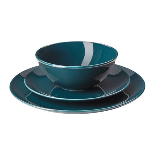Jaarlijks exegese Afwijzen FÄRGRIK - 303.874.39 - 18-piece dinnerware set, dark turquoise | by Maria  Vinka