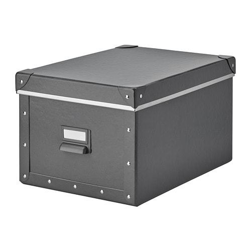 FJÄLLA - 003.956.76 - Storage box with lid, dark gray by of Sweden